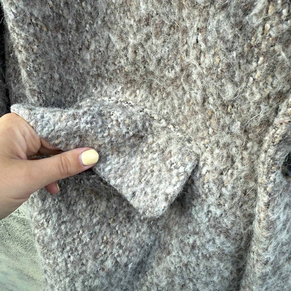 J. Crew Neutral Taupe Textured Double-Breasted Pea Coat - Picture 6 of 9